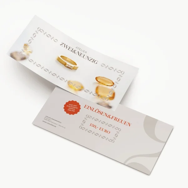 Gutschein von Atelier 92 - Vorder- und Rückseite